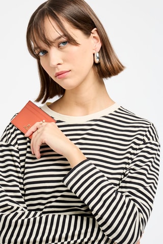 Porte-cartes en cuir Camelia - Orange