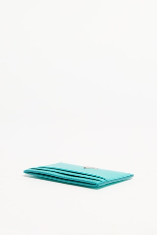 Porte-cartes en cuir Camelia - Turquoise