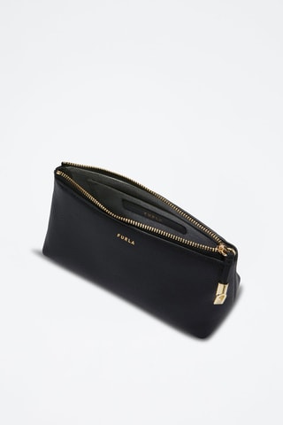 Trousse de toilette en cuir Goccia - Taille M - Noir