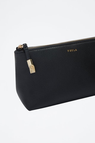 Trousse de toilette en cuir Goccia - Taille M - Noir