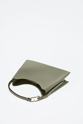 Sac porté épaule en cuir Nuvola - Taille L - Vert sauge