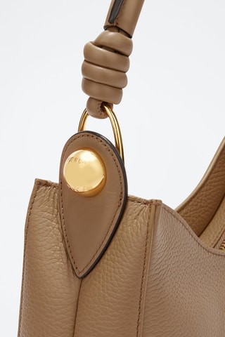 Sac porté épaule en cuir Sfera - Taille S - Beige