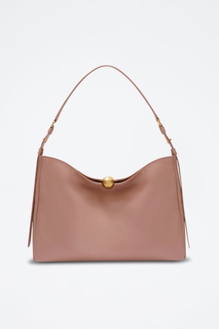 Sac porté épaule en cuir de veau - Vieux rose