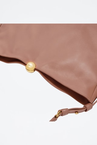 Sac porté épaule en cuir de veau - Vieux rose