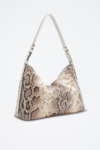 Sac porté épaule en cuir Sfera Soft - Taille L - Beige