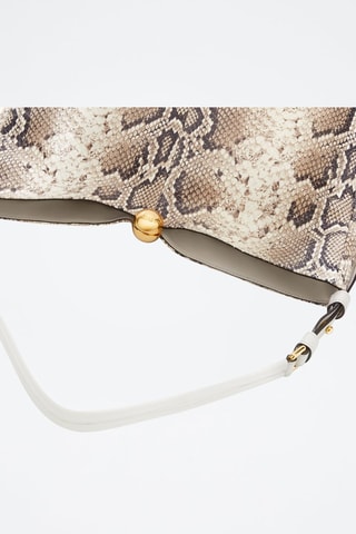 Sac porté épaule en cuir Sfera Soft - Taille L - Beige