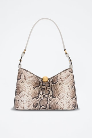 Sac porté épaule en cuir Sfera Soft - Taille M - Beige