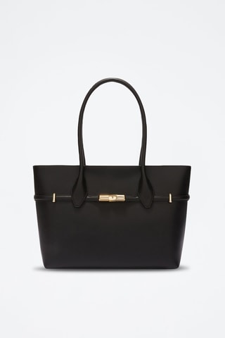 Sac porté épaule en cuir de veau - Noir