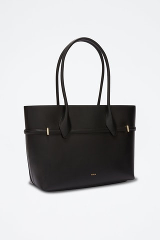 Sac porté épaule en cuir de veau - Noir