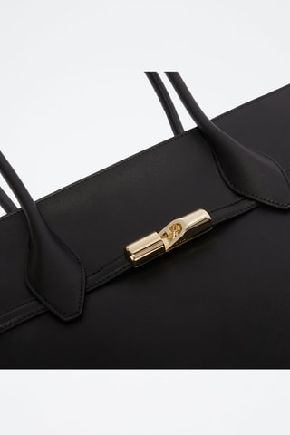 Sac porté épaule en cuir de veau - Noir