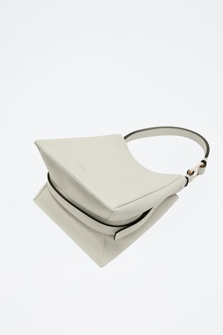 Sac porté épaule en cuir de veau - Argenté