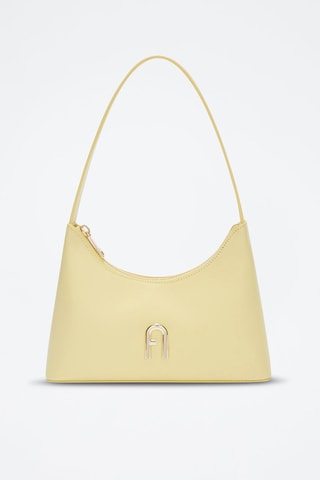 Sac porté épaule en cuir de veau - Jaune