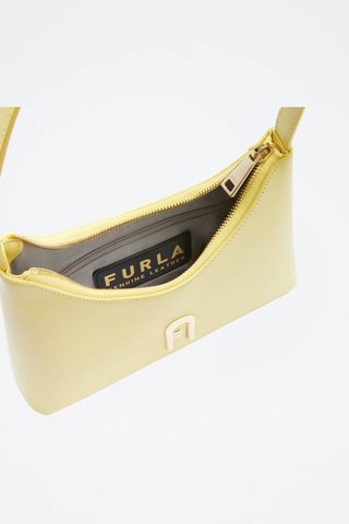 Sac porté épaule en cuir de veau - Jaune