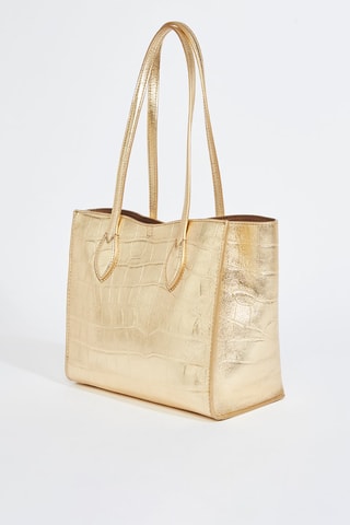 Sac porté épaule en cuir de veau - Doré