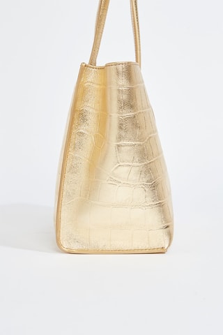 Sac porté épaule en cuir de veau - Doré