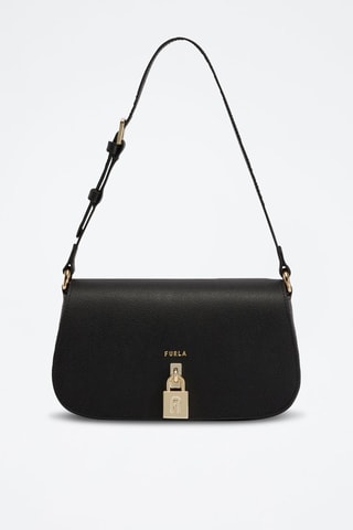 Sac porté épaule en cuir de veau - Noir