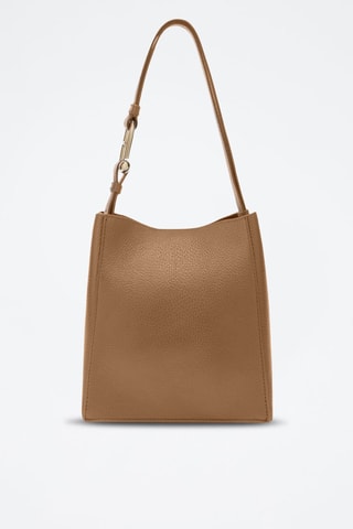 Sac porté épaule en cuir de veau - Marron