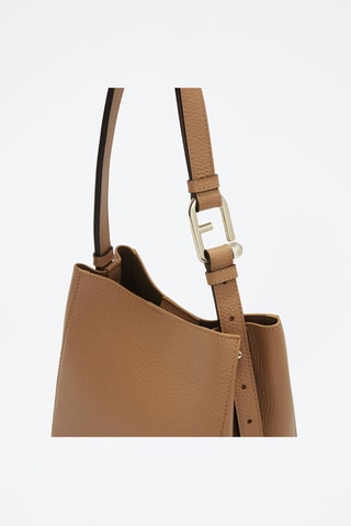 Sac porté épaule en cuir de veau - Marron