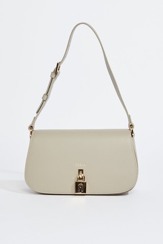 Sac porté épaule en cuir de veau - Gris clair