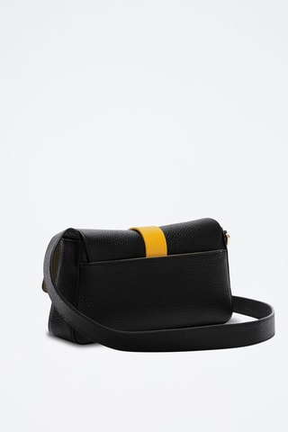 Sac bandoulière en cuir de veau - Noir et jaune