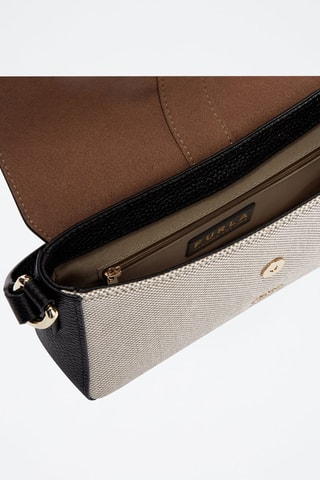 Sac bandoulière en cuir de veau - Noir et jaune