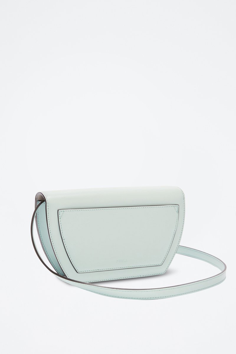 Bandolera de piel bovina - Verde agua