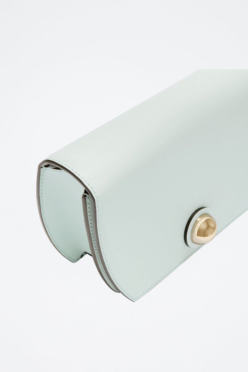 Bandolera de piel bovina - Verde agua