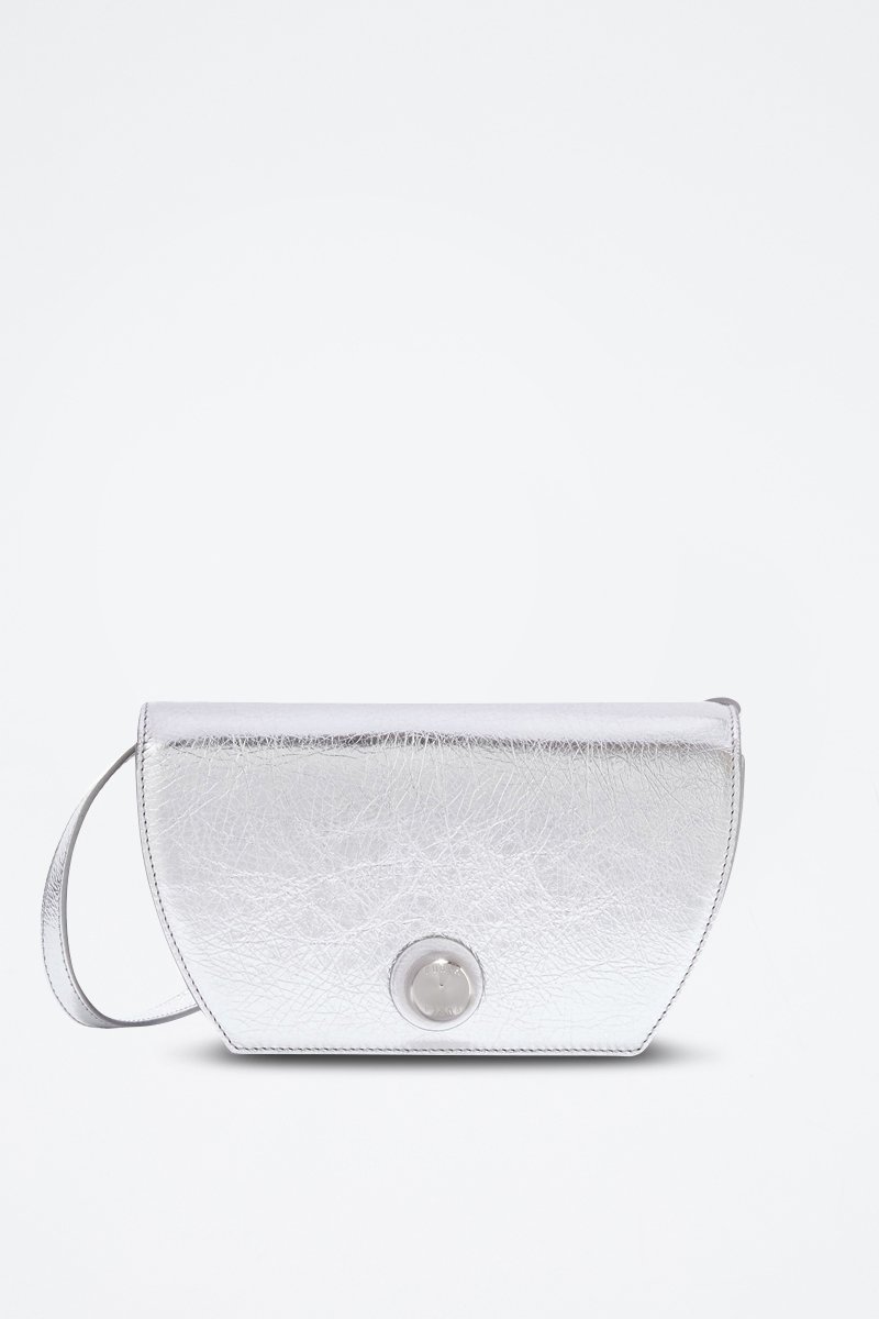 Bandolera de piel bovina - Plateado