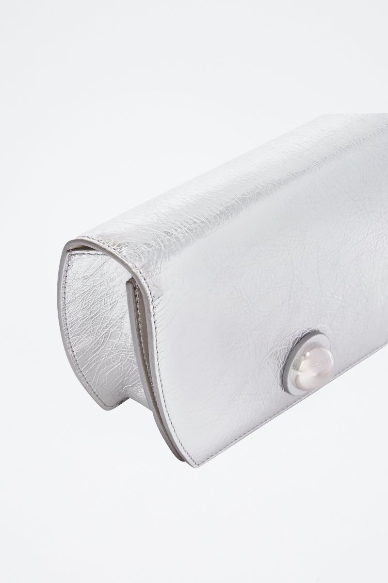 Bandolera de piel bovina - Plateado