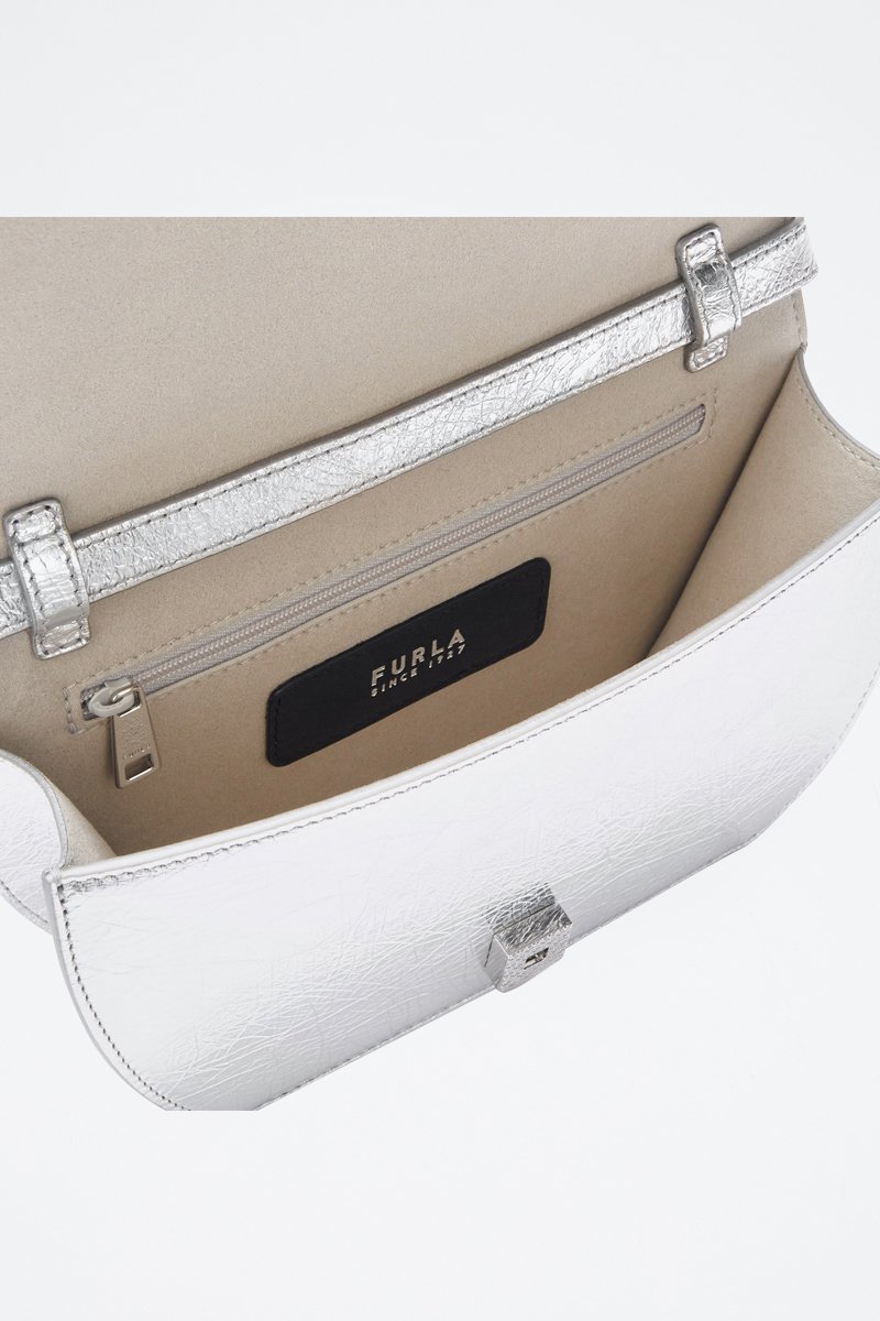 Bandolera de piel bovina - Plateado