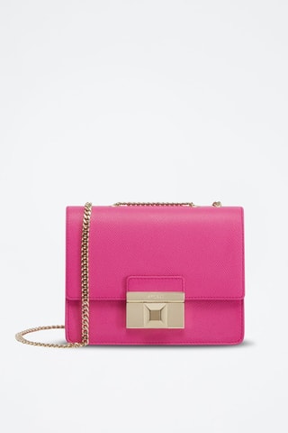 Sac bandoulière en cuir de veau - Fuchsia