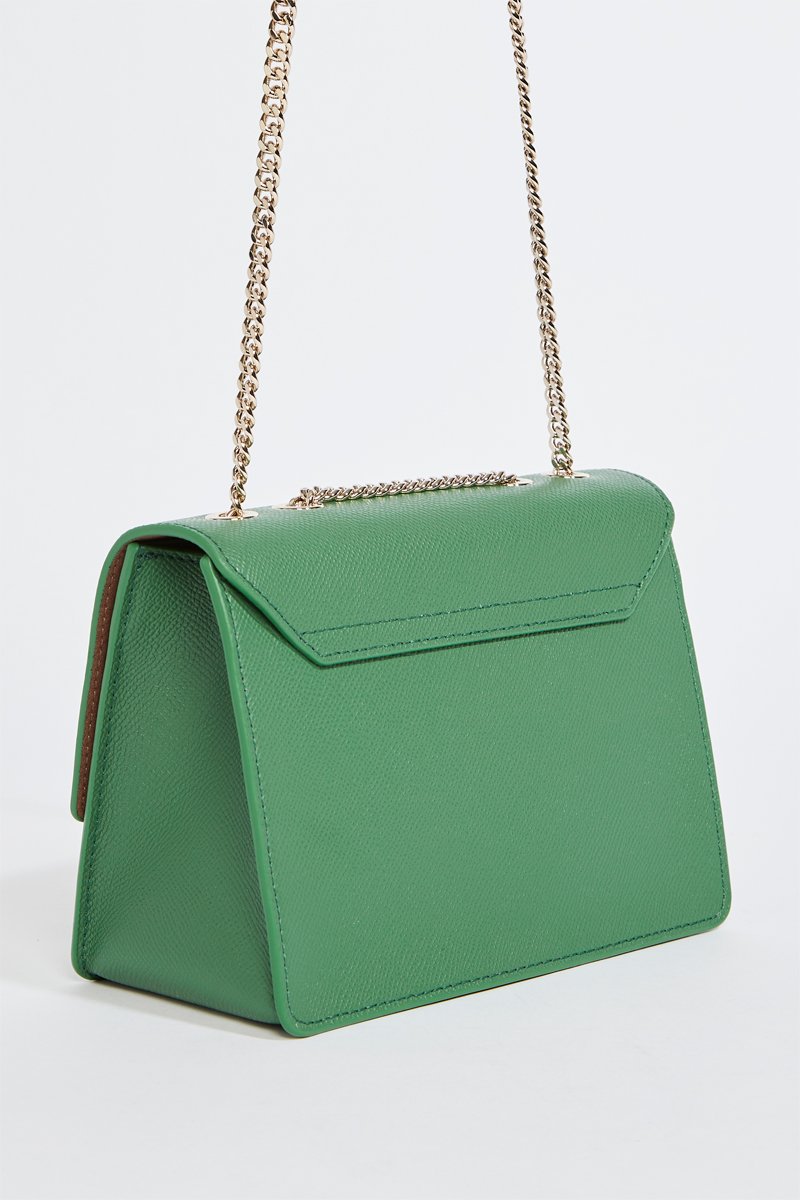 Bandolera de piel bovina - Verde oscuro