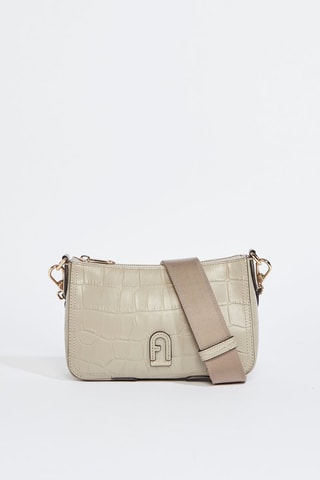 Sac bandoulière en cuir de veau - Gris clair