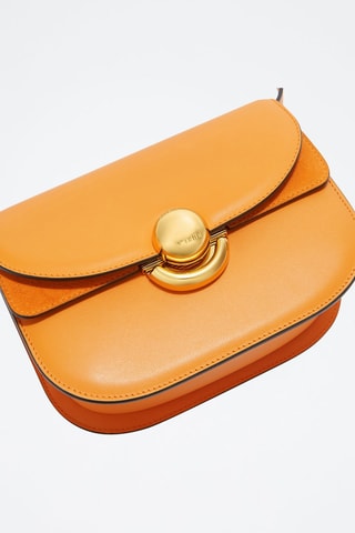 Sac bandoulière en cuir Sfera Mini - Orange