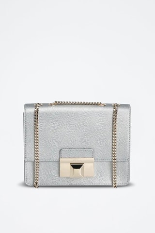 Sac bandoulière en cuir de veau Venere - Argenté