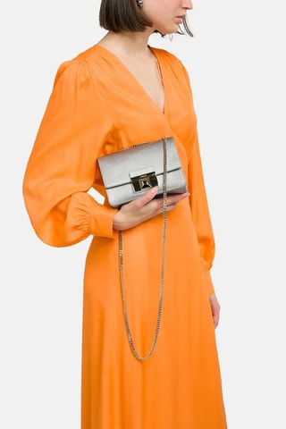 Sac bandoulière en cuir de veau Venere - Argenté