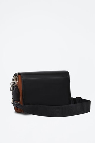 Sac bandoulière en cuir de veau Splendidas S - Noir