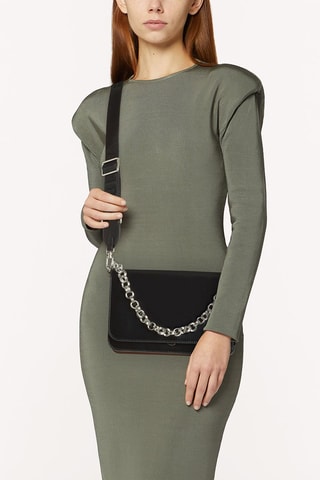 Sac bandoulière en cuir de veau Splendidas S - Noir