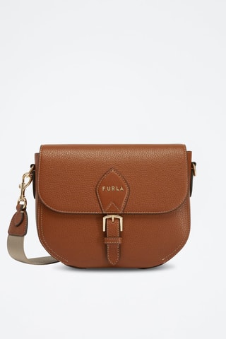 Sac bandoulière en cuir de veau S Urania - Marron