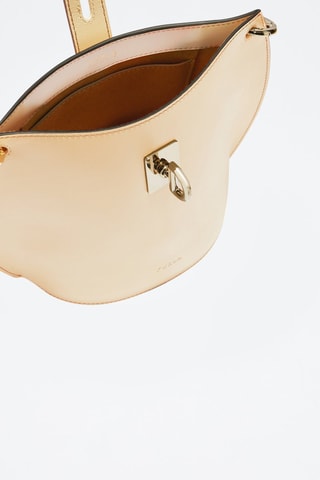 Sac bandoulière en cuir Unica Mini - Beige