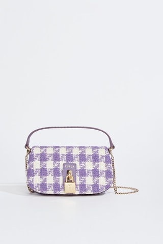 Sac à main en tweed et cuir - Violet