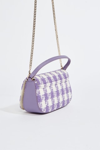 Sac à main en tweed et cuir - Violet