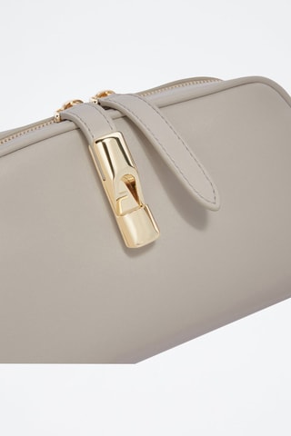 Sac bandoulière en cuir de veau - Gris clair