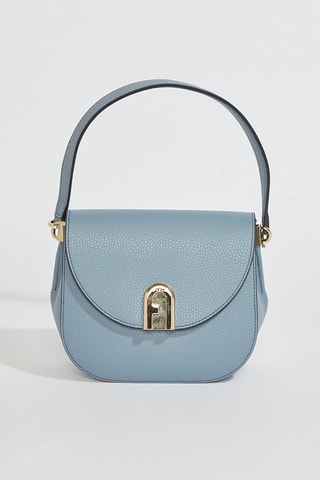 Sac bandoulière en cuir Gardenia Mini - Bleu clair