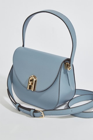 Sac bandoulière en cuir Gardenia Mini - Bleu clair