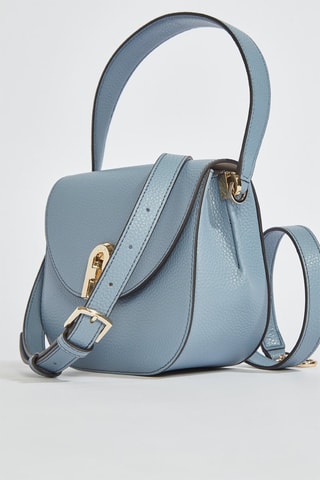 Sac bandoulière en cuir Gardenia Mini - Bleu clair