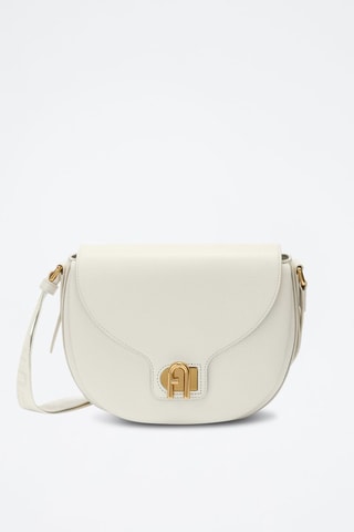 Sac bandoulière en cuir Lotus - Taille S - Blanc