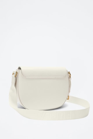 Sac bandoulière en cuir Lotus - Taille S - Blanc