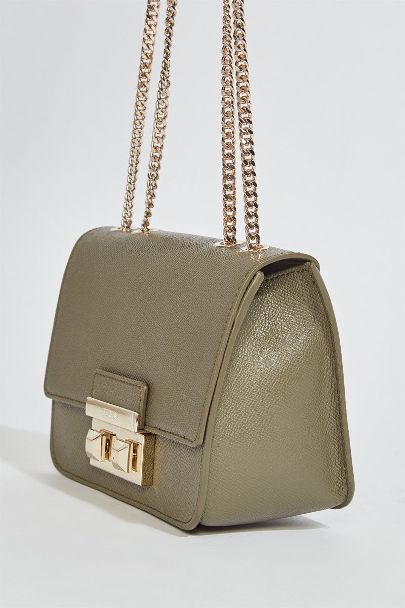 Bandolera de piel Bella Mini - Caqui