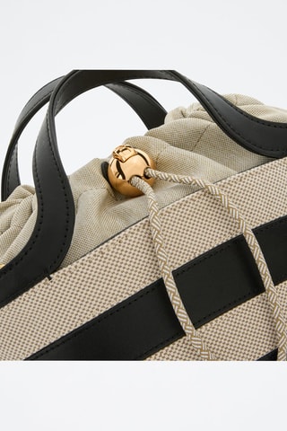 Cabas en cuir Vortice Mini - Beige